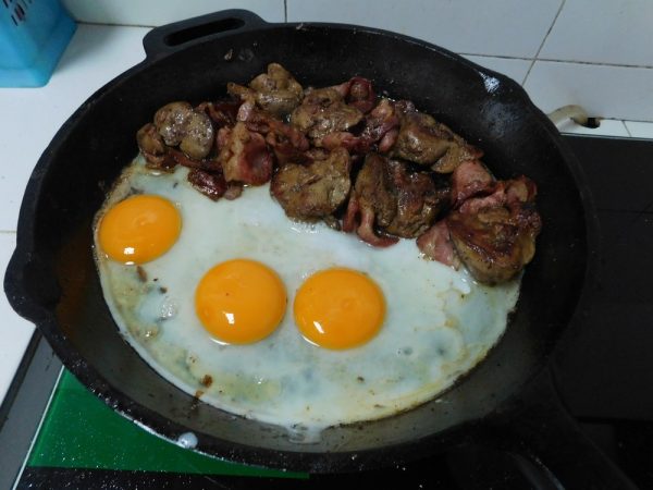 Chicken Liver Bacon And Eggs Thailand 1 Dollar Meals